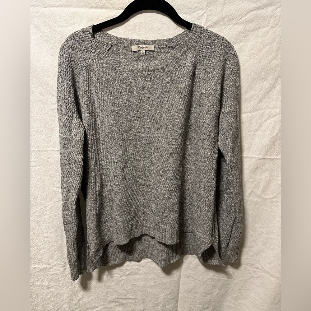 Madewell Gray Crewneck Knit Sweater